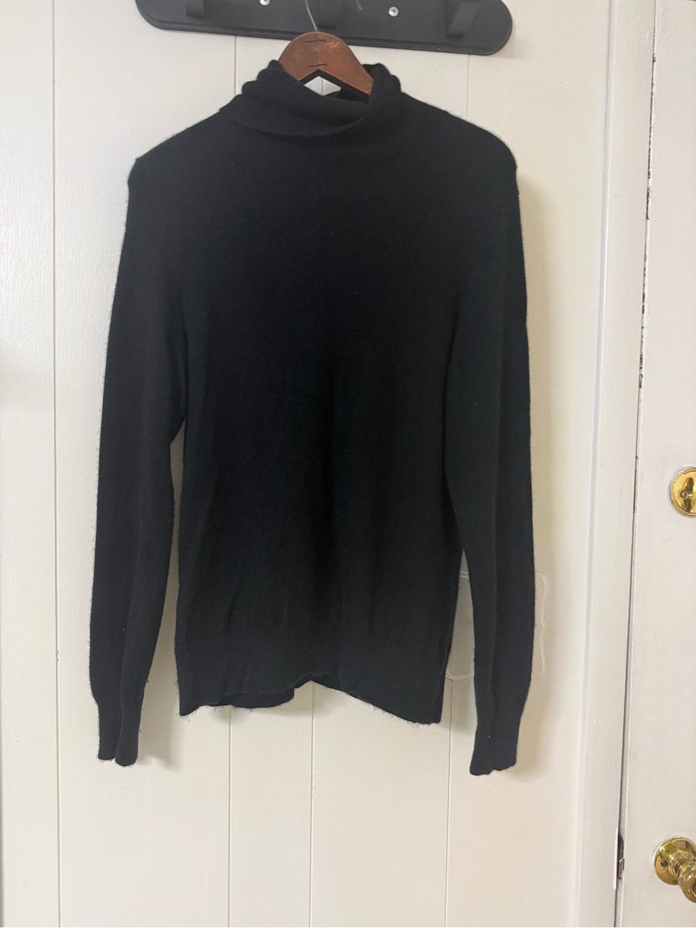 Lands' End Black Cashmere Turtleneck Sweater - Picture 2 of 4
